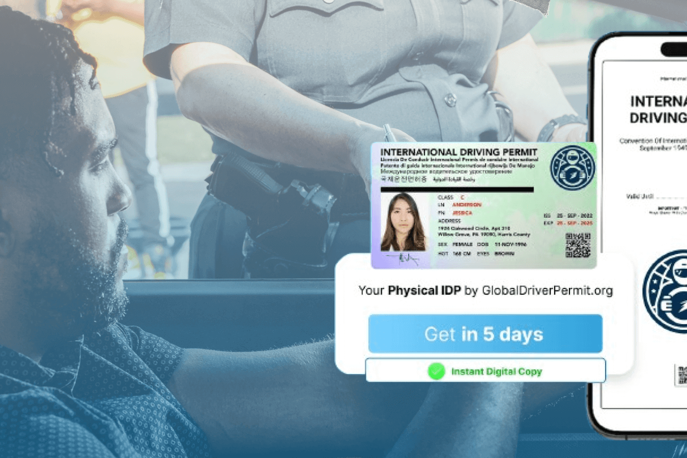 Traveler using IDP at rental counter